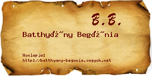 Batthyány Begónia névjegykártya